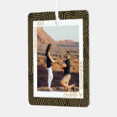 Gold und Schwarzes Foto Ornament Aus Metall (Vorderseite links)