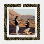 Gold und Schwarzes Foto Ornament Aus Metall (Rückseite)