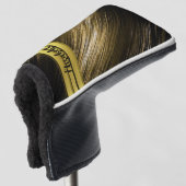 Gold und schwarzes Holz Golf Headcover (3/4 Vorderseite)