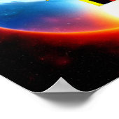 Gold und Schwarzes Kreuz auf dem Ring Planet Poster (Ecke)