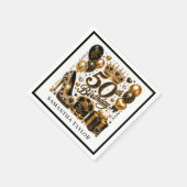 Gold- und schwarzes Luxus-Glitter-Fünfzig-und-fabe Serviette (Ecke)