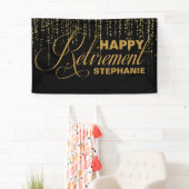 Gold und schwarzes Ruhestands-Party Banner (Insitu)