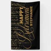 Gold und schwarzes Ruhestands-Party Banner (Vertikal)
