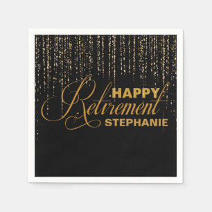 Gold und schwarzes Ruhestands-Party, Serviette