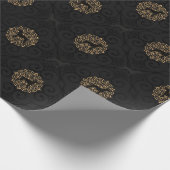 GOLD UND SCHWARZES WEIMARANER WEIHNACHTSPackpapier Geschenkpapier (Ecke)