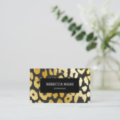 Gold- und Schwarzleoparddruck Visitenkarte (Stehend Vorderseite)