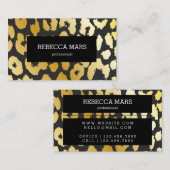 Gold- und Schwarzleoparddruck Visitenkarte (Vorne/Hinten)