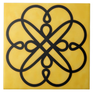 Gold- und Schwarzsymbol-Fliese im keltischen Stil Fliese