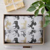 Gold und Schwarzweiss-moderne Marmorierungpferde Seidenpapier (Geschenk)