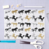 Gold und Schwarzweiss-moderne Marmorierungpferde Seidenpapier (Handwerk)