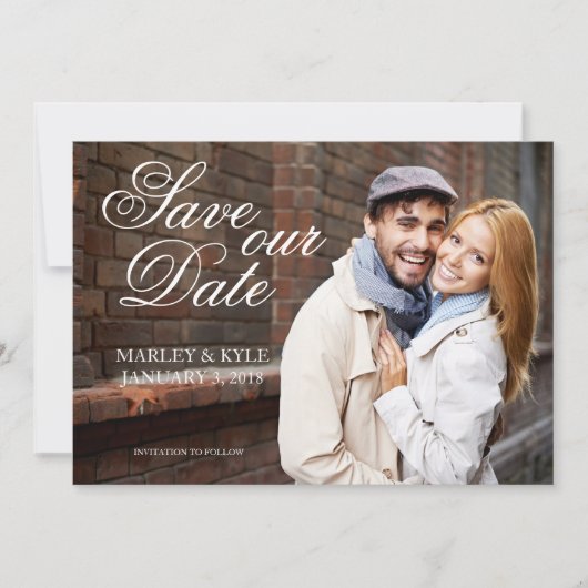 Gold und Script Modern Save the Date Card (Vorderseite)