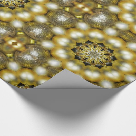 Gold und Silber Baubles Weihnachten Geschenkpapier (Ecke)