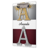 Gold- und Silber-Buchstabe A-Monogramm Klemmbrett (Links)