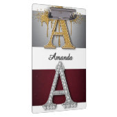 Gold- und Silber-Buchstabe A-Monogramm Klemmbrett (Rechts)