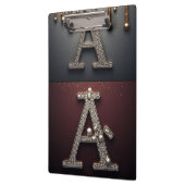 Gold- und Silber-Buchstabe A-Monogramm Klemmbrett (Links)