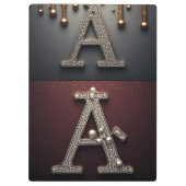 Gold- und Silber-Buchstabe A-Monogramm Klemmbrett (Rückseite)