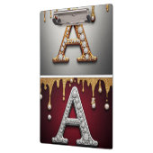 Gold- und Silber-Buchstabe A-Monogramm Klemmbrett (Links)