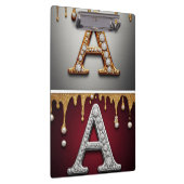 Gold- und Silber-Buchstabe A-Monogramm Klemmbrett (Rechts)