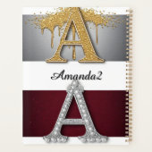 Gold- und Silber-Buchstabe A-Monogramm Planer (Rückseite)