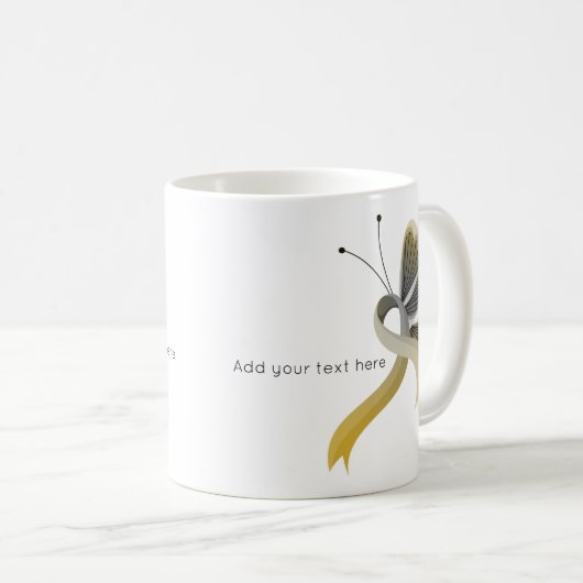 Gold und Silber Butterfly Kaffeetasse (VorderseiteRechts)