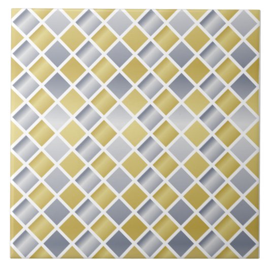 Gold und Silber (Diamond Checkered) Fliese (Vorderseite)