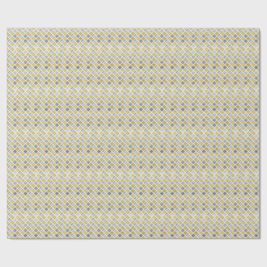 Gold und Silber (Diamond Checkered) Geschenkpapier (Flach)