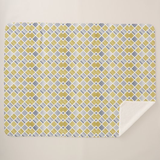 Gold und Silber (Diamond Checkered) Sherpadecke (Vorderseite (Horizontal))