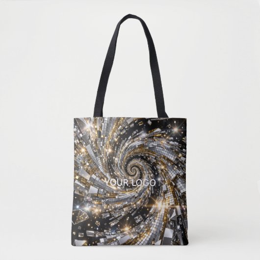 Gold- und Silber-Disco-Spiralwirbel Tasche (Vorderseite)