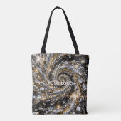 Gold- und Silber-Disco-Spiralwirbel Tasche (Rückseite)