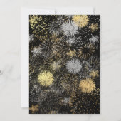 Gold und Silber Fireworks Silvester Party Einladung (Rückseite)