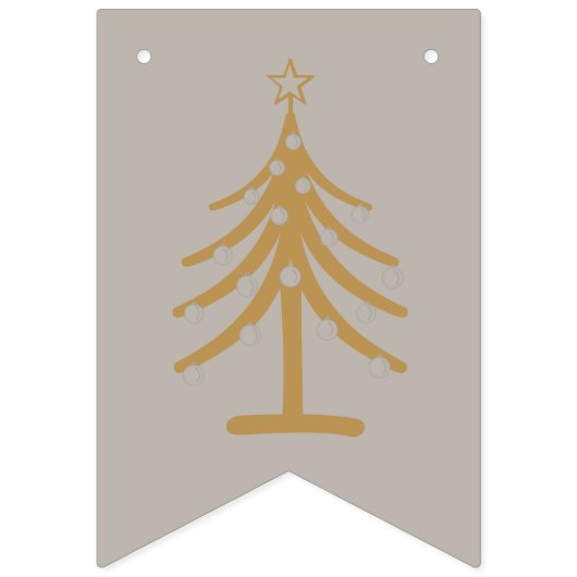 Gold und Silber Frohe Weihnachten Wimpelkette (Erste Fahne)