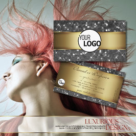 Gold und Silber Glitzer Leuchtstars Logo Moderne Visitenkarte