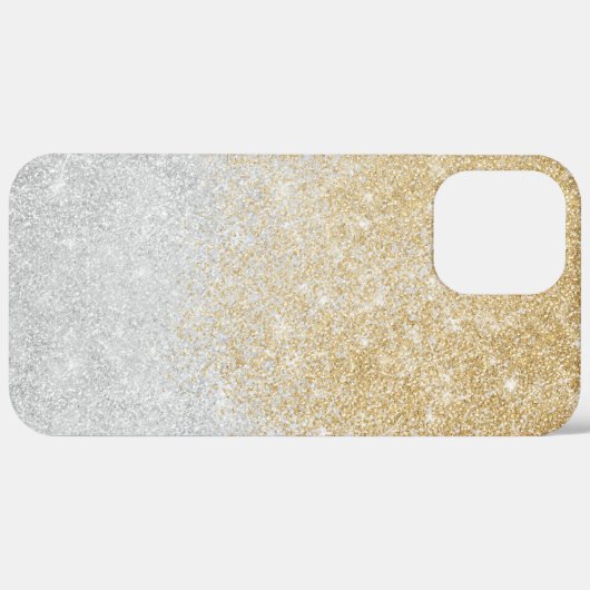 Gold und Silber Glitzer Ombre Luxury Design Case-Mate iPhone Hülle (Hinten (horizontal))