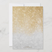 Gold und Silber Glitzer Ombre Luxury Design Einladung (Rückseite)