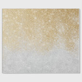 Gold und Silber Glitzer Ombre Luxury Design Geschenkpapier (Flach)