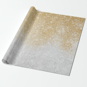 Gold und Silber Glitzer Ombre Luxury Design Geschenkpapier