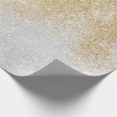 Gold und Silber Glitzer Ombre Luxury Design Geschenkpapier (Ecke)