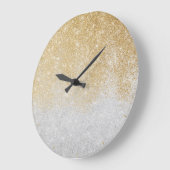 Gold und Silber Glitzer Ombre Luxury Design Große Wanduhr (Winkel)
