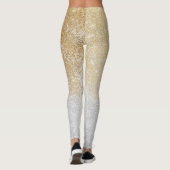 Gold und Silber Glitzer Ombre Luxury Design Leggings (Rückseite)
