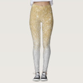 Gold und Silber Glitzer Ombre Luxury Design Leggings (Vorderseite)
