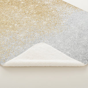 Gold und Silber Glitzer Ombre Luxury Design Sherpadecke