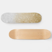 Gold und Silber Glitzer Ombre Luxury Design Skateboard (Horizontal)