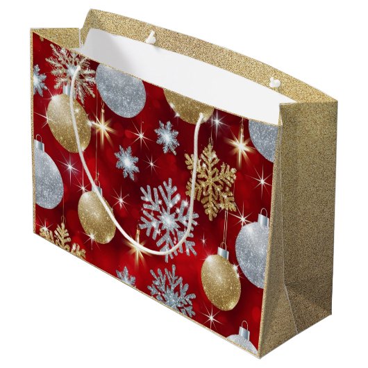 Gold und Silber Große Geschenktüte (Rückseite Schrägansicht)