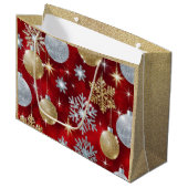 Gold und Silber Große Geschenktüte (Vorderseite Schrägansicht)