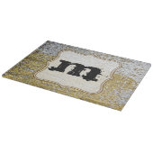 Gold und Silber Grunge Glas Cutting Board Schneidebrett (Ecke)