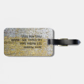 Gold und Silber Grunge Monogram Gepäckanhänger (Rückseite horizontal)