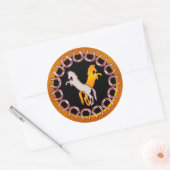 Gold und Silber-Hufeisen und Pferde Runder Aufkleber (Umschlag)