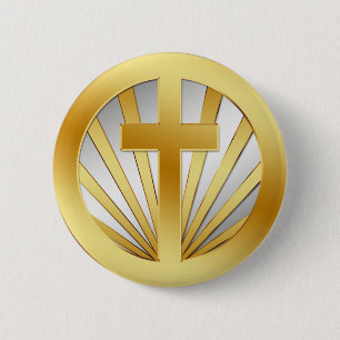 GOLD-UND SILBER-KREUZ BUTTON