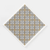 Gold und Silber lackierte Medallions Muster Serviette (Ecke)