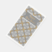 Gold und Silber lackierte Medallions Muster Serviette (Ecke)